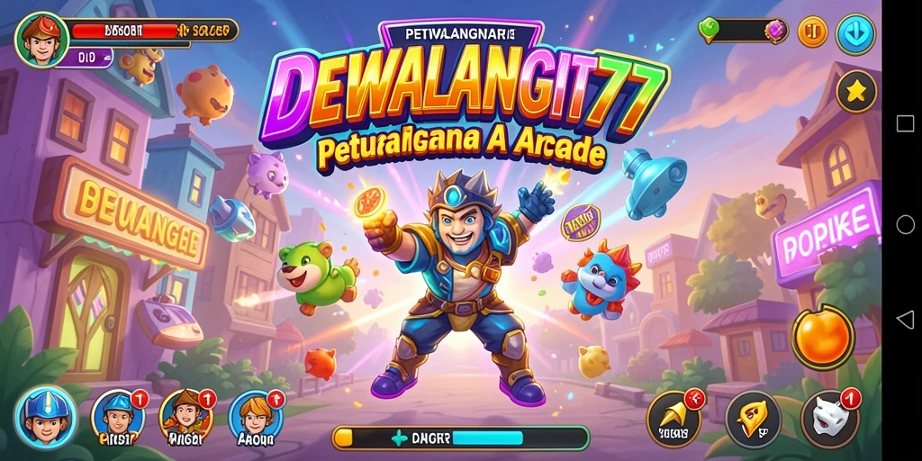 Tangkapan layar gameplay DEWALANGIT77 yang penuh aksi di level arcade.