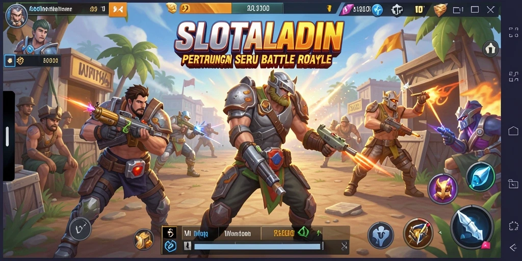 Gameplay seru dan menegangkan dalam SLOTALADIN Battle Royale.